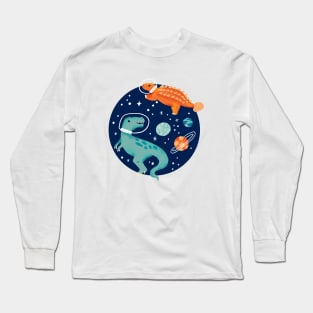 Painted Space Dinosaurs Long Sleeve T-Shirt